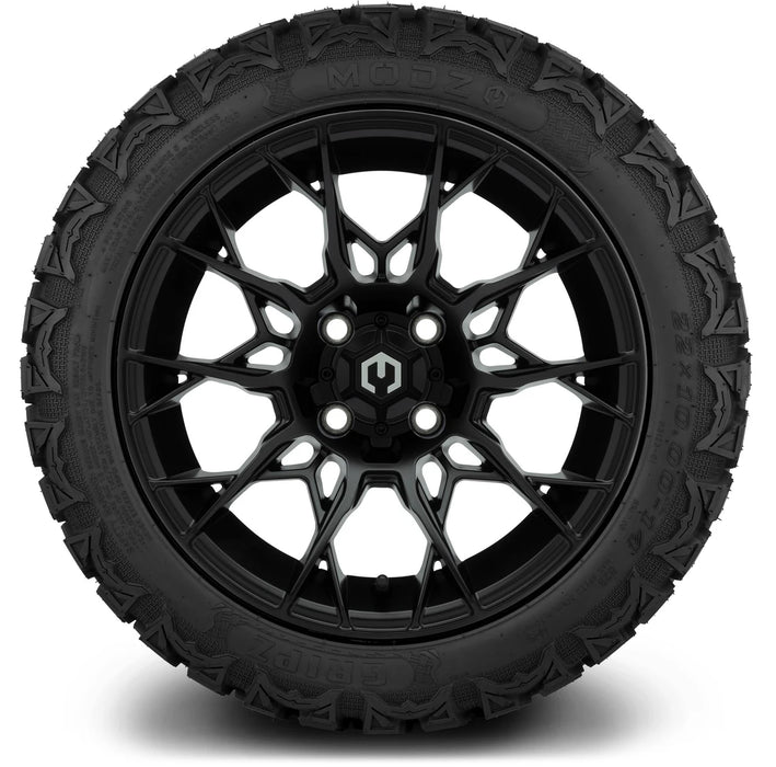 MODZ 14" Chaos Matte Black Wheels & Off-Road Tires Combo