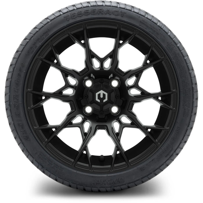 MODZ 14" Chaos Matte Black Wheels & Street Tires Combo