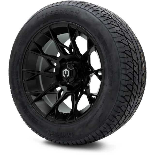 MODZ 14" Chaos Matte Black Wheels & Street Tires Combo