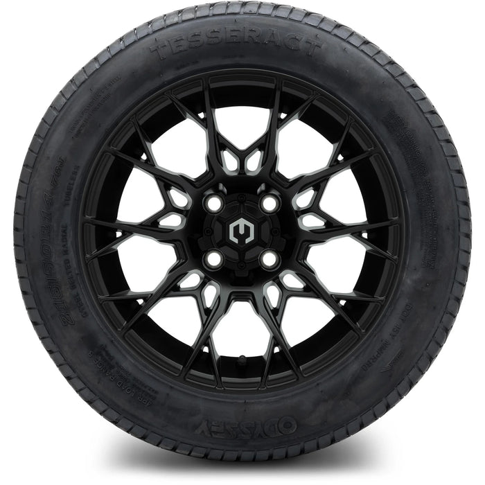 MODZ 14" Chaos Matte Black Wheels & Street Tires Combo