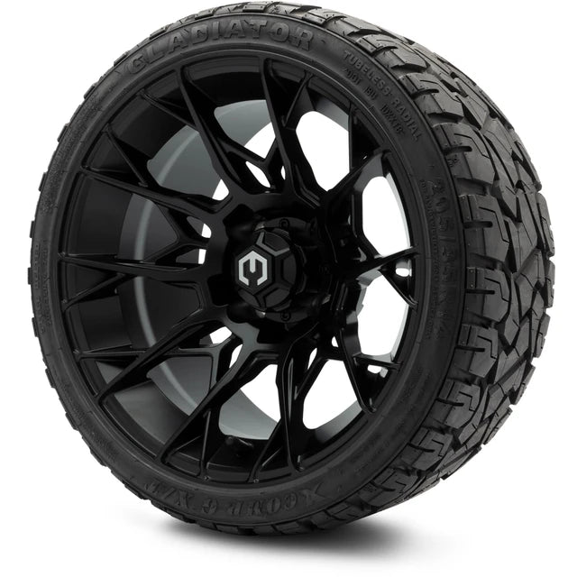 MODZ 14" Chaos Matte Black Wheels & Off-Road Tires Combo
