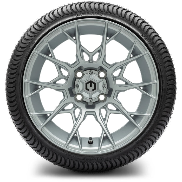 MODZ 14" Chaos Silver Wheels & Street Tires Combo