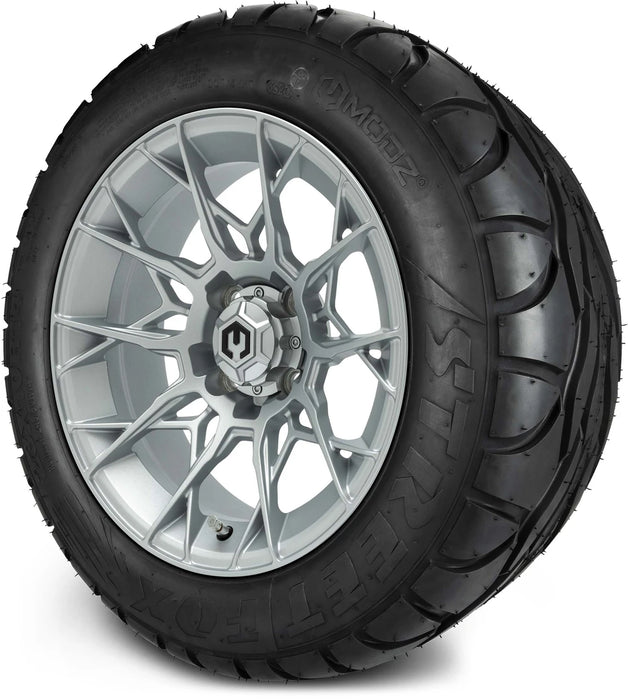 MODZ 14" Chaos Silver Wheels & Street Tires Combo