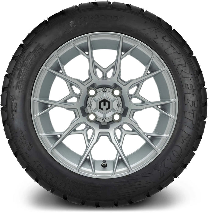 MODZ 14" Chaos Silver Wheels & Street Tires Combo