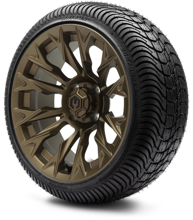 MODZ 14" Falcon Matte Bronze Wheels & Street Tires Combo