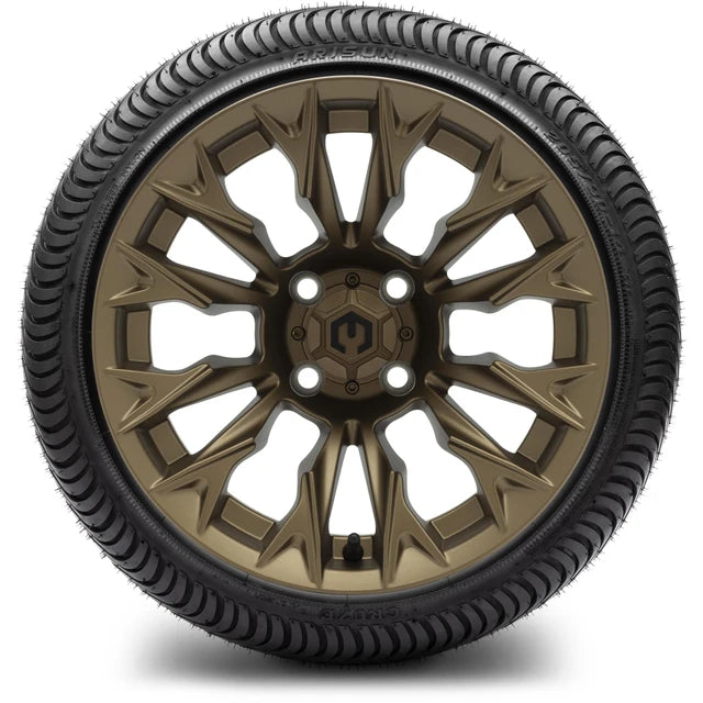 MODZ 14" Falcon Matte Bronze Wheels & Street Tires Combo