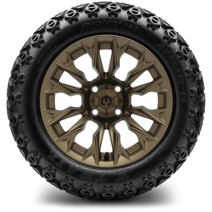 MODZ 14" Falcon Matte Bronze Wheels & Off-Road Tires Combo