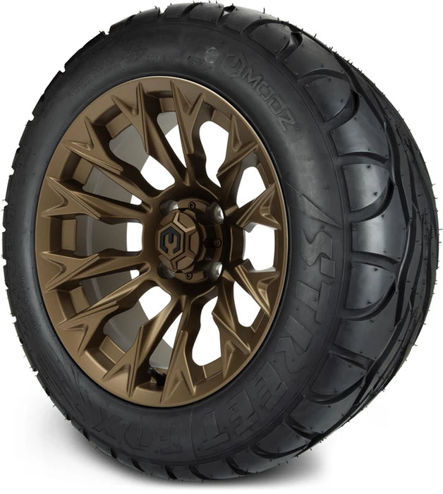 MODZ 14" Falcon Matte Bronze Wheels & Street Tires Combo