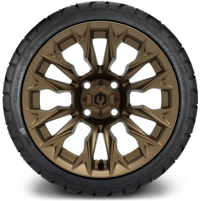 MODZ 14" Falcon Matte Bronze Wheels & Street Tires Combo