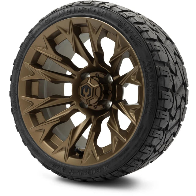 MODZ 14" Falcon Matte Bronze Wheels & Off-Road Tires Combo
