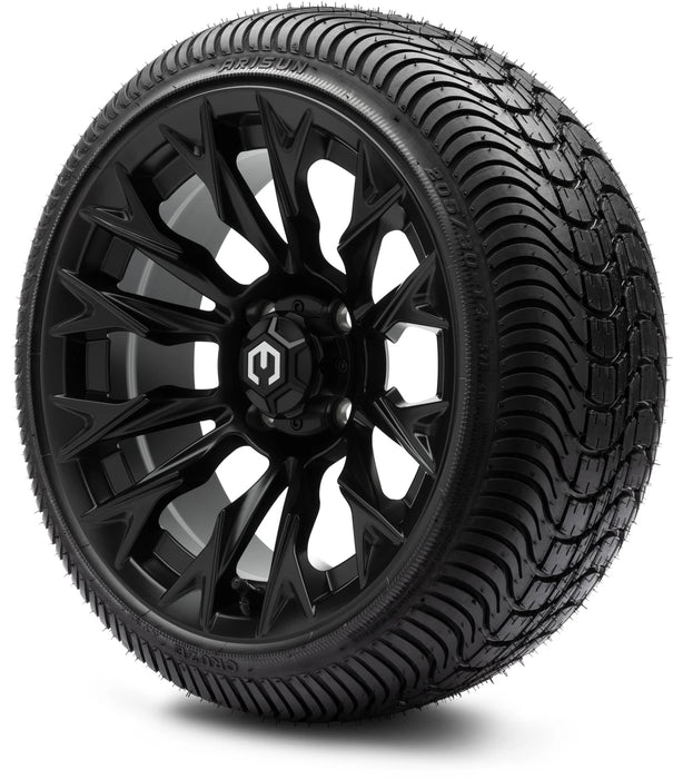 MODZ 14" Falcon Matte Black Wheels & Street Tires Combo