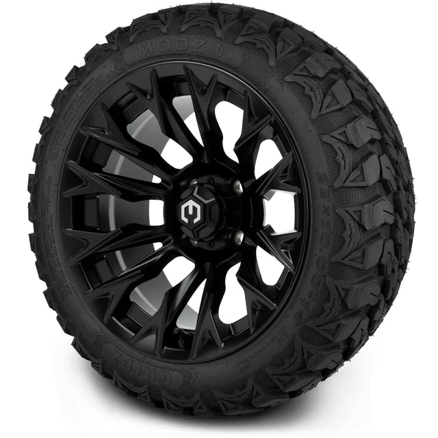 MODZ 14" Falcon Matte Black Wheels & Off-Road Tires Combo