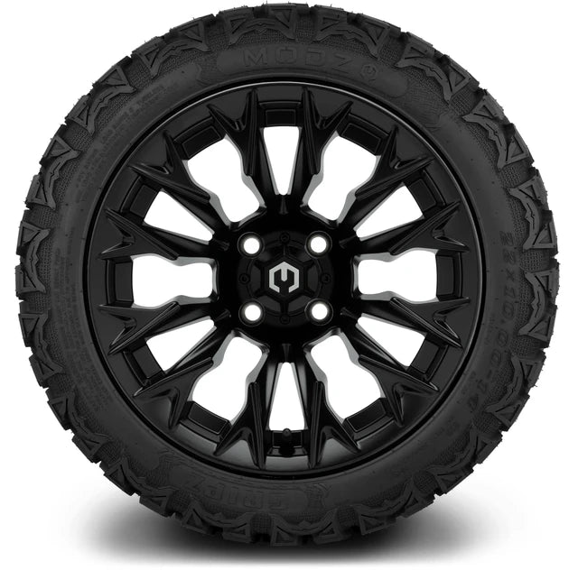 MODZ 14" Falcon Matte Black Wheels & Off-Road Tires Combo