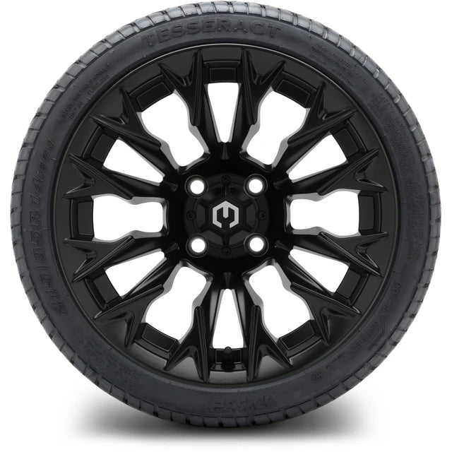 MODZ 14" Falcon Matte Black Wheels & Street Tires Combo