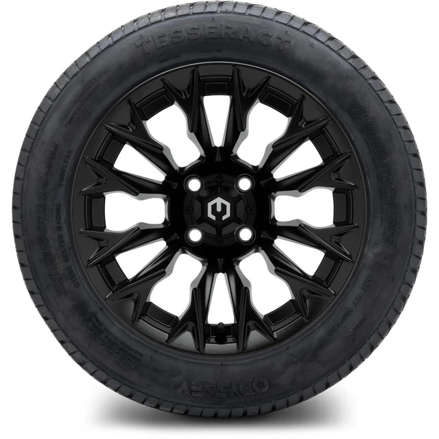 MODZ 14" Falcon Matte Black Wheels & Street Tires Combo