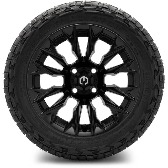 MODZ 14" Falcon Matte Black Wheels & Off-Road Tires Combo