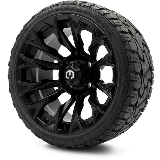 MODZ 14" Falcon Matte Black Wheels & Off-Road Tires Combo