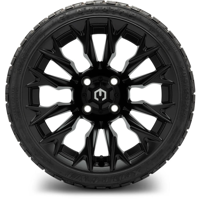 MODZ 14" Falcon Matte Black Wheels & Off-Road Tires Combo