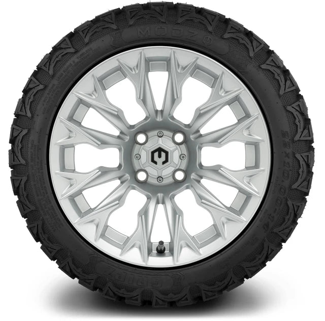 MODZ 14" Falcon Silver Wheels & Off-Road Tires Combo