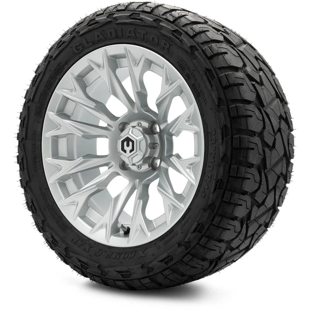 MODZ 14" Falcon Silver Wheels & Off-Road Tires Combo