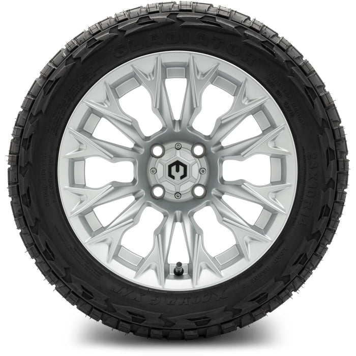 MODZ 14" Falcon Silver Wheels & Off-Road Tires Combo