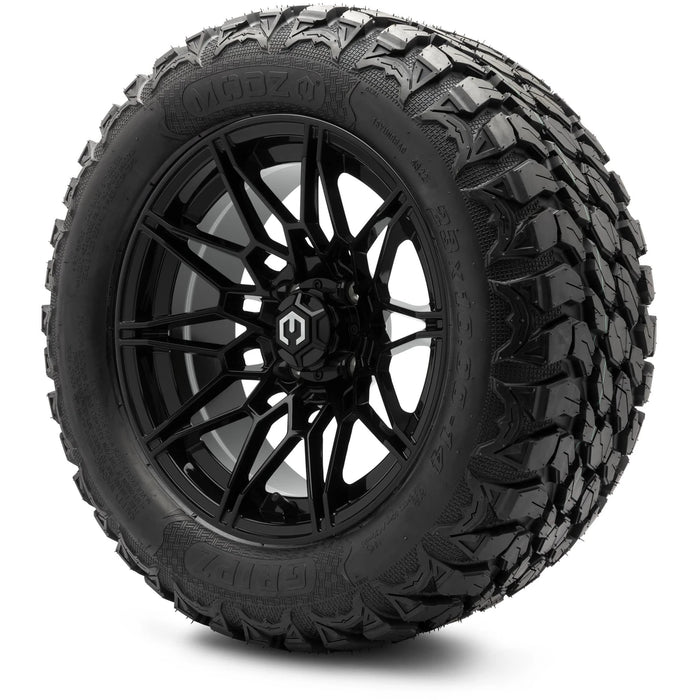 MODZ 14" Galaxy Glossy Black Wheels & Off-Road Tires Combo