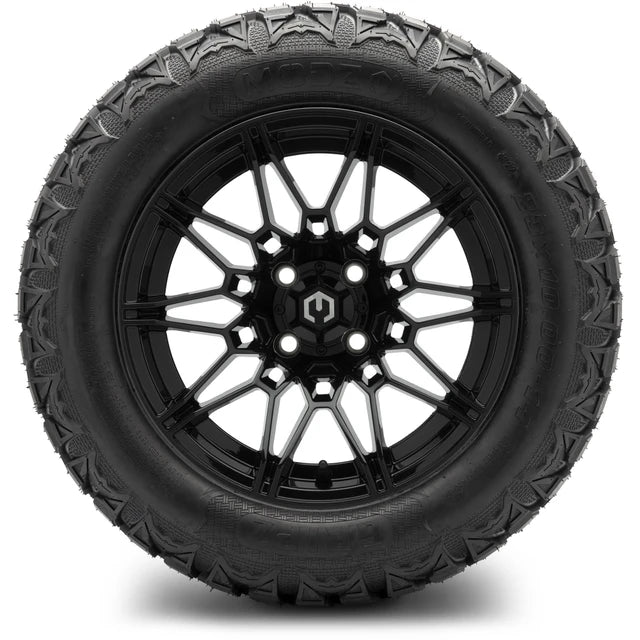 MODZ 14" Galaxy Glossy Black Wheels & Off-Road Tires Combo