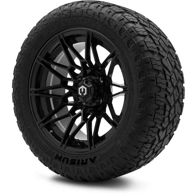 MODZ 14" Galaxy Glossy Black Wheels & Off-Road Tires Combo