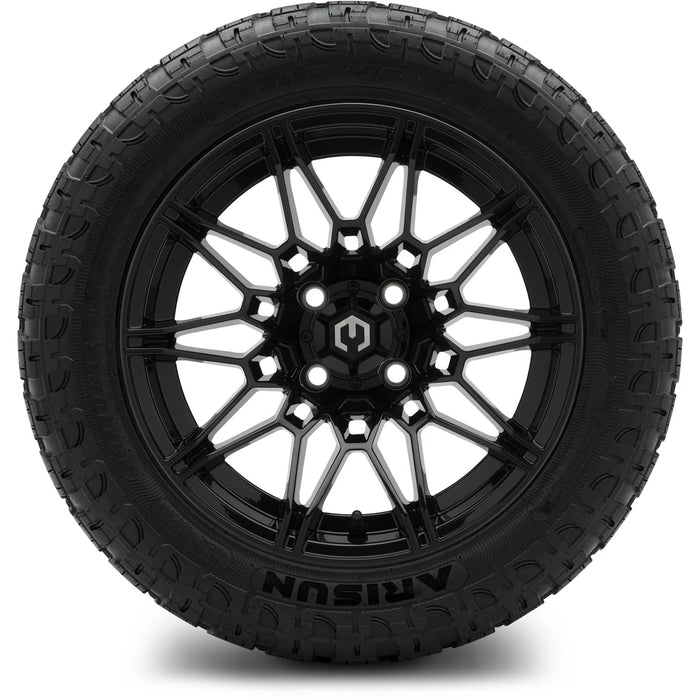 MODZ 14" Galaxy Glossy Black Wheels & Off-Road Tires Combo