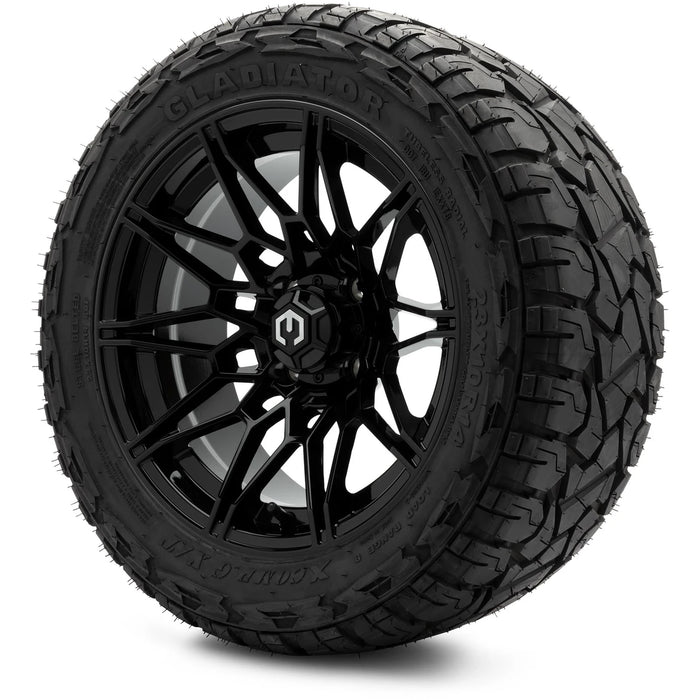 MODZ 14" Galaxy Glossy Black Wheels & Off-Road Tires Combo