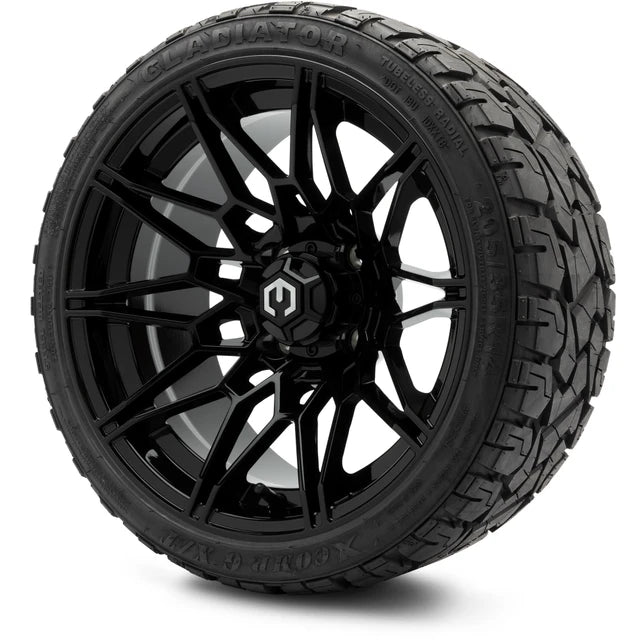 MODZ 14" Galaxy Glossy Black Wheels & Off-Road Tires Combo