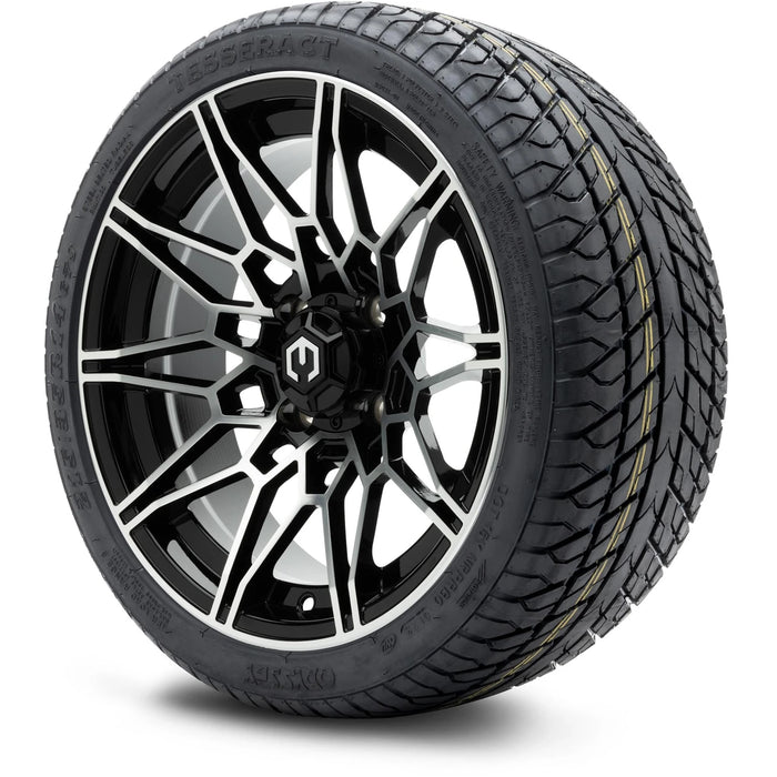 MODZ 14" Galaxy Machined Black Wheels & Street Tires Combo