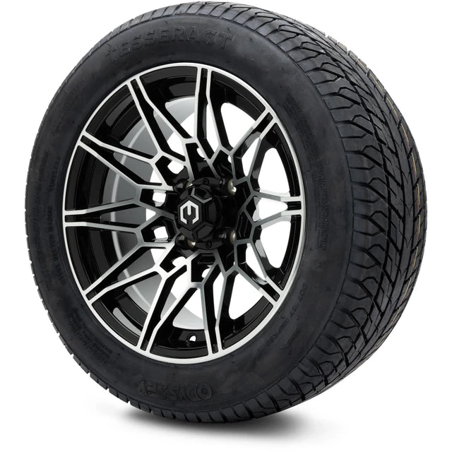 MODZ 14" Galaxy Machined Black Wheels & Street Tires Combo