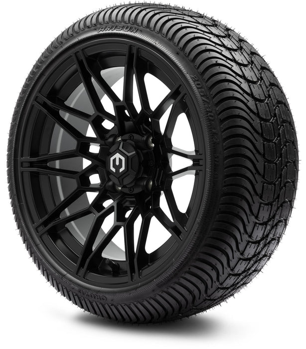 MODZ 14" Galaxy Matte Black Wheels & Street Tires Combo