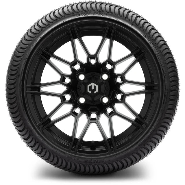 MODZ 14" Galaxy Matte Black Wheels & Street Tires Combo