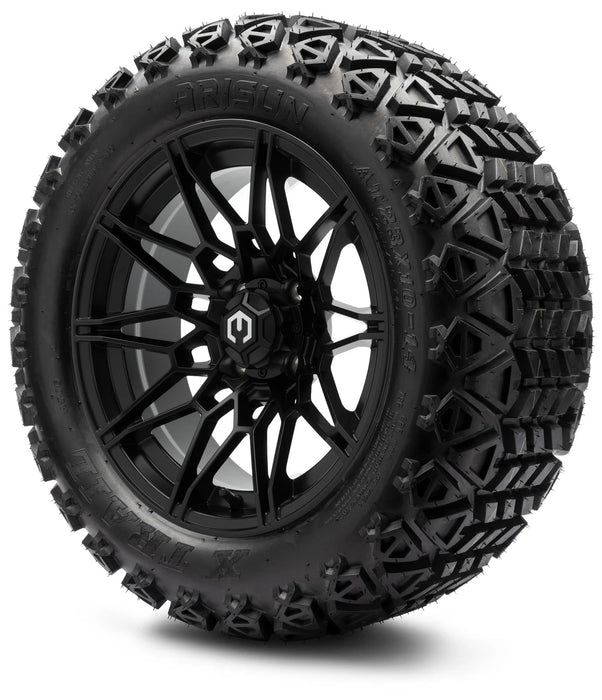 MODZ 14" Galaxy Matte Black Wheels & Off-Road Tires Combo