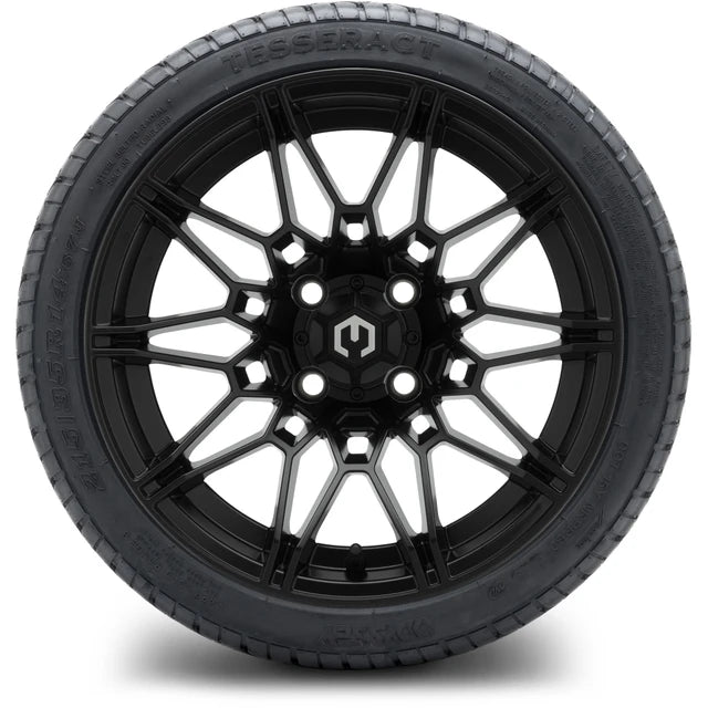 MODZ 14" Galaxy Matte Black Wheels & Street Tires Combo