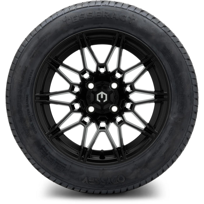 MODZ 14" Galaxy Matte Black Wheels & Street Tires Combo