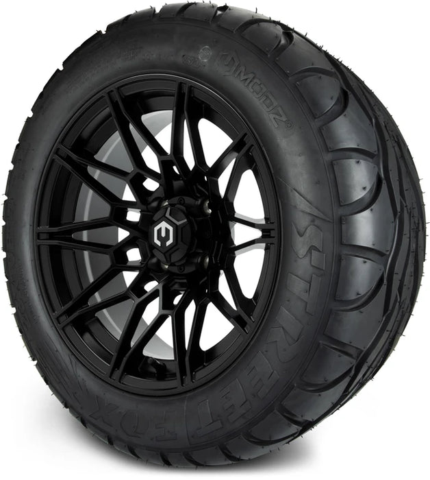 MODZ 14" Galaxy Matte Black Wheels & Street Tires Combo