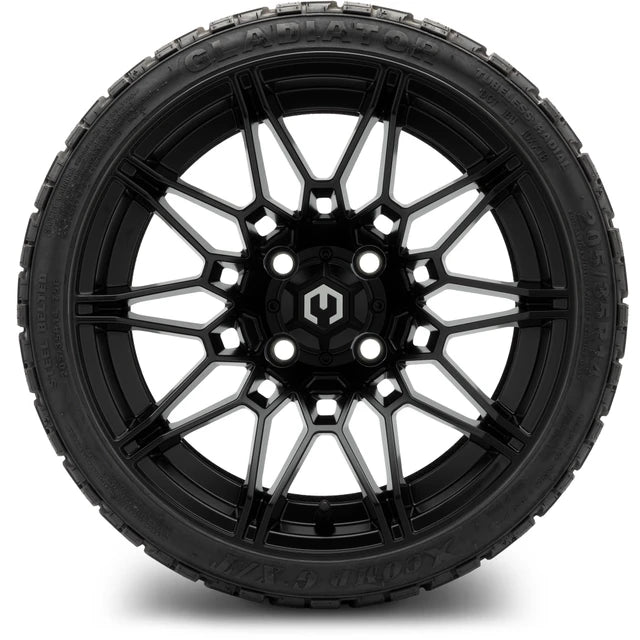 MODZ 14" Galaxy Matte Black Wheels & Off-Road Tires Combo