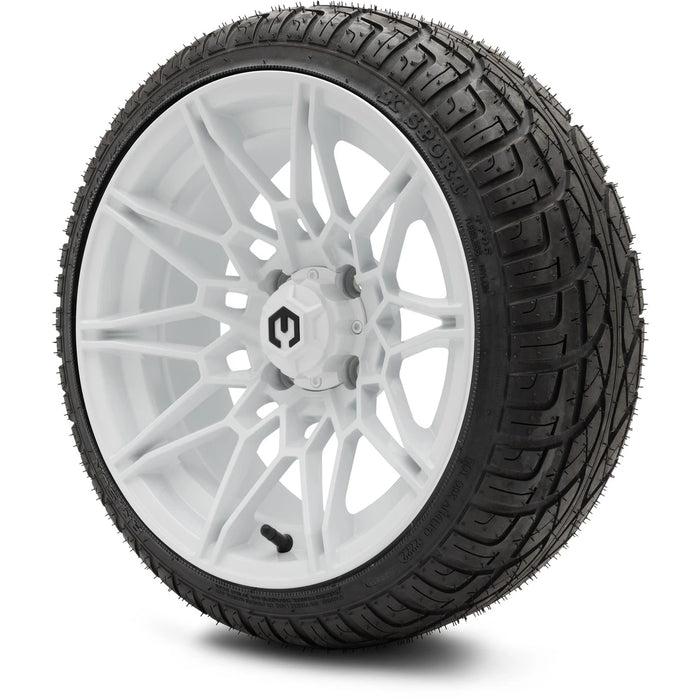 MODZ 14" Galaxy Glossy White Wheels & Street Tires Combo