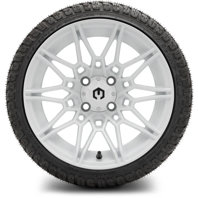MODZ 14" Galaxy Glossy White Wheels & Street Tires Combo
