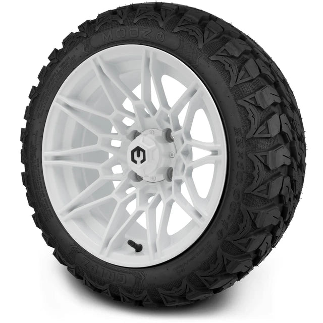MODZ 14" Galaxy Glossy White Wheels & Off-Road Tires Combo