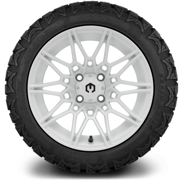 MODZ 14" Galaxy Glossy White Wheels & Off-Road Tires Combo