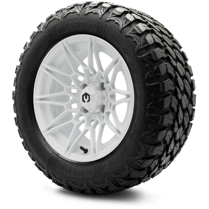 MODZ 14" Galaxy Glossy White Wheels & Off-Road Tires Combo