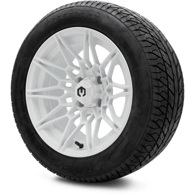 MODZ 14" Galaxy Glossy White Wheels & Street Tires Combo