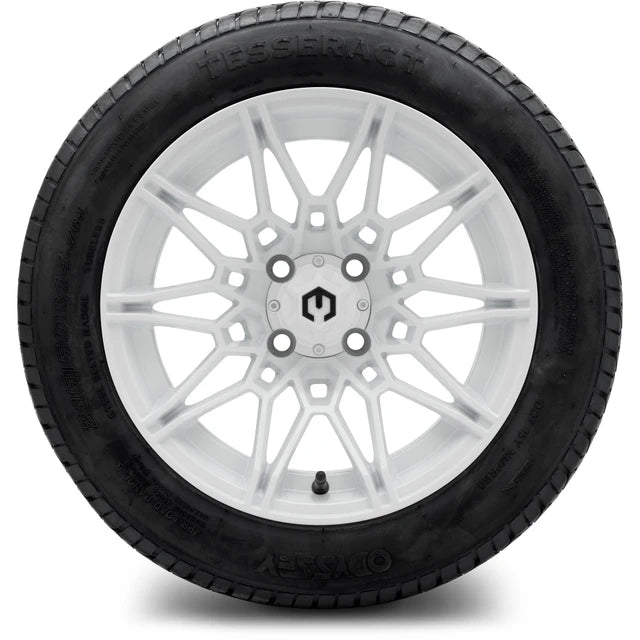 MODZ 14" Galaxy Glossy White Wheels & Street Tires Combo