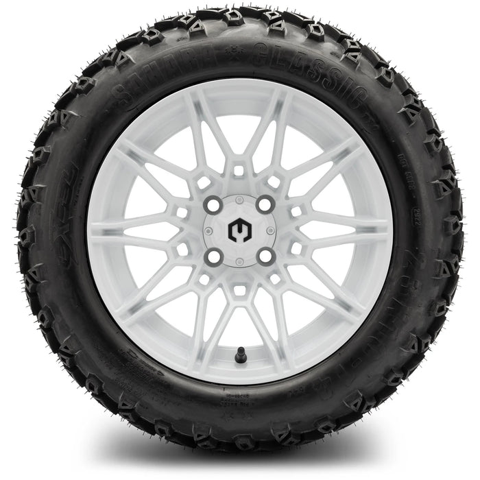 MODZ 14" Galaxy Glossy White Wheels & Off-Road Tires Combo