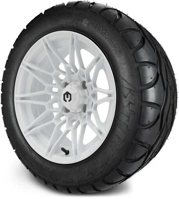 MODZ 14" Galaxy Glossy White Wheels & Street Tires Combo