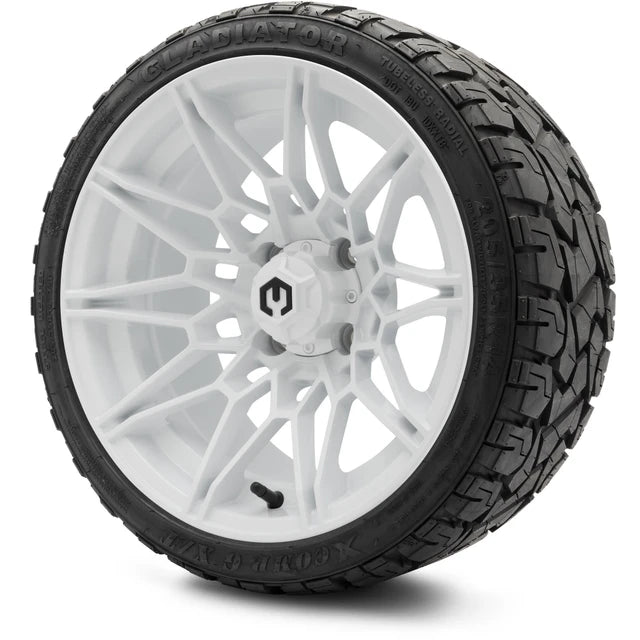 MODZ 14" Galaxy Glossy White Wheels & Off-Road Tires Combo